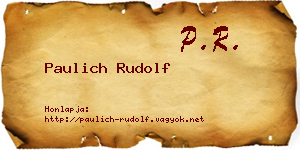 Paulich Rudolf névjegykártya